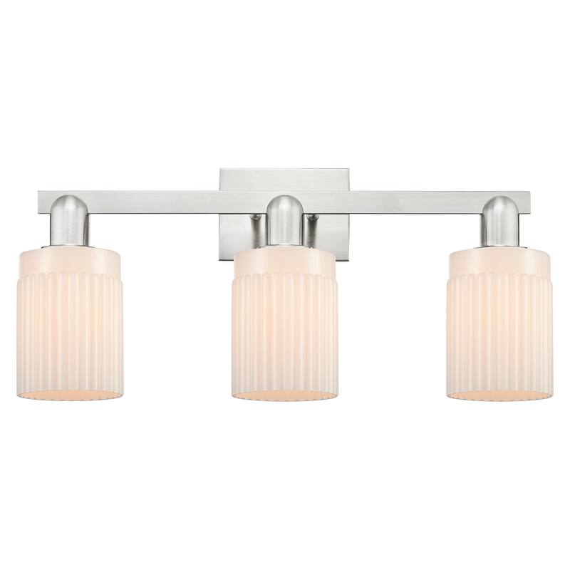 Innovations Lighting Endless Possibilities Arcadia - Hadley - 3 Light 24" Bath Vanity Light - Matte White/Brushed Satin Nickel