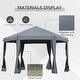 preview thumbnail 15 of 16, Outsunny 13' x 11' Hexagonal Pop Up Gazebo, Heavy Duty Outdoor Canopy Tent