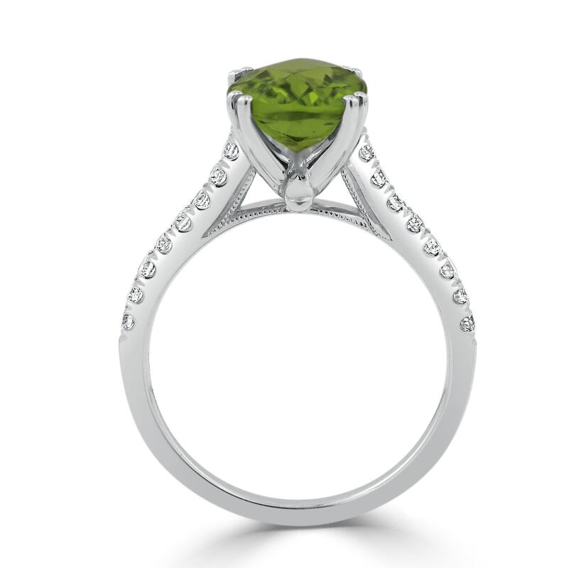 Auriya 2 3/4ct Fancy Oval Peridot and Diamond Engagement Ring 1/4ctw 14k Gold