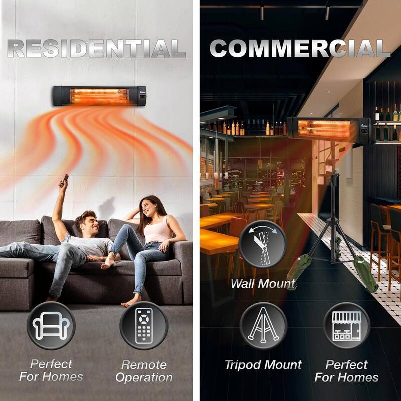 Dr Infrared Heater Outdoor Patio Heater with Tripod & Remote