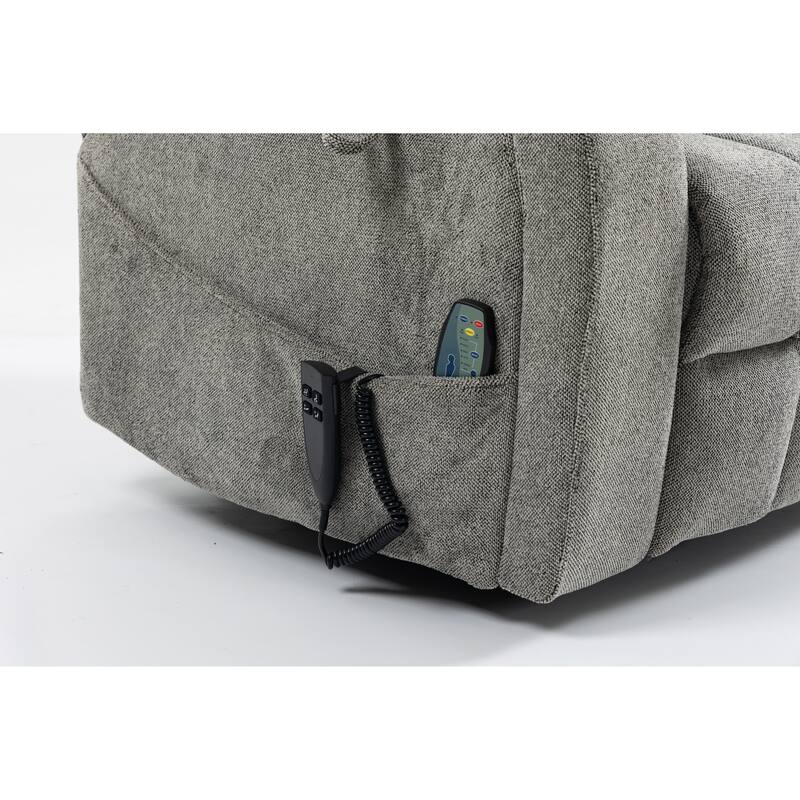 Dual OKIN Motor Power Lift Recliner Chair, Electric Sofa with Heat & Massage, Heavy-Duty Recliner Chair with 2 Cup Holders