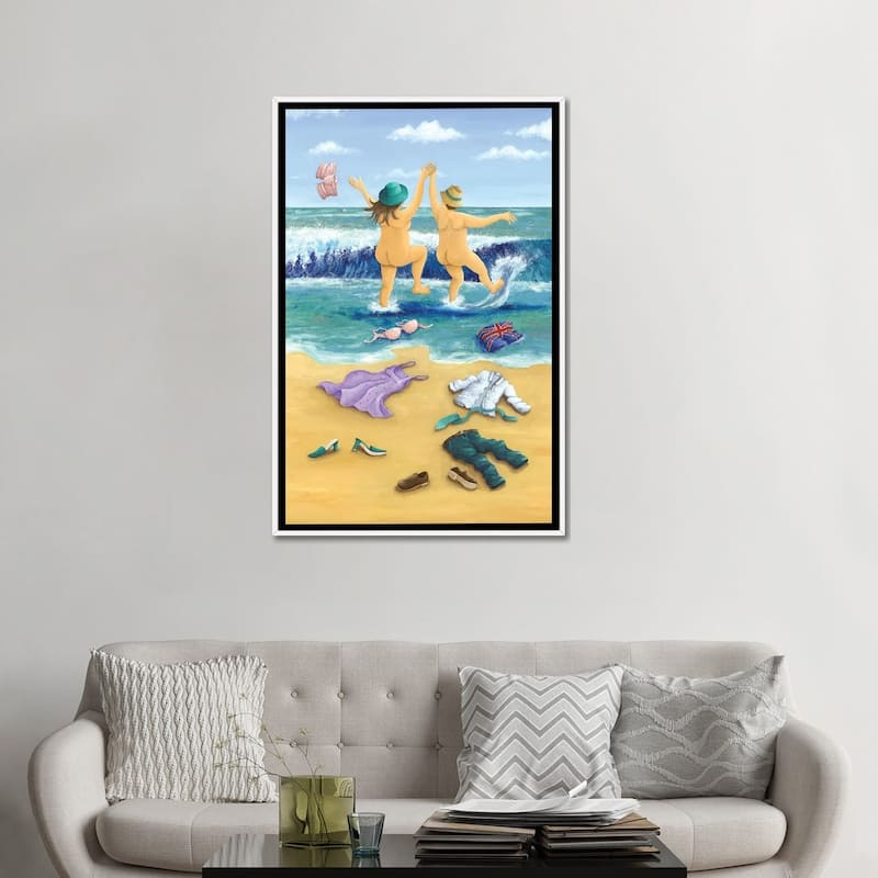 iCanvas "Skinny Dippers" by Peter Adderley Framed Canvas Print