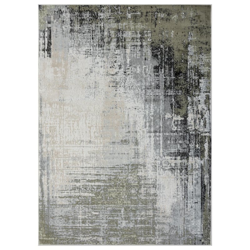 Luxe Weavers Modern Crosshatch Pattern Distressed Abstract Area Rug Carpet