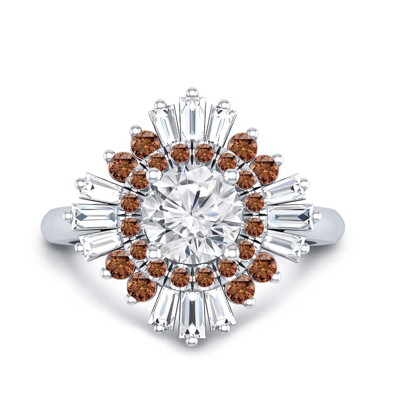 Auriya 14k Gold 1 1/2ctw Ballerina Brown Diamond Engagement Ring Certified (G-H, VS1-VS2) - White - 6.5