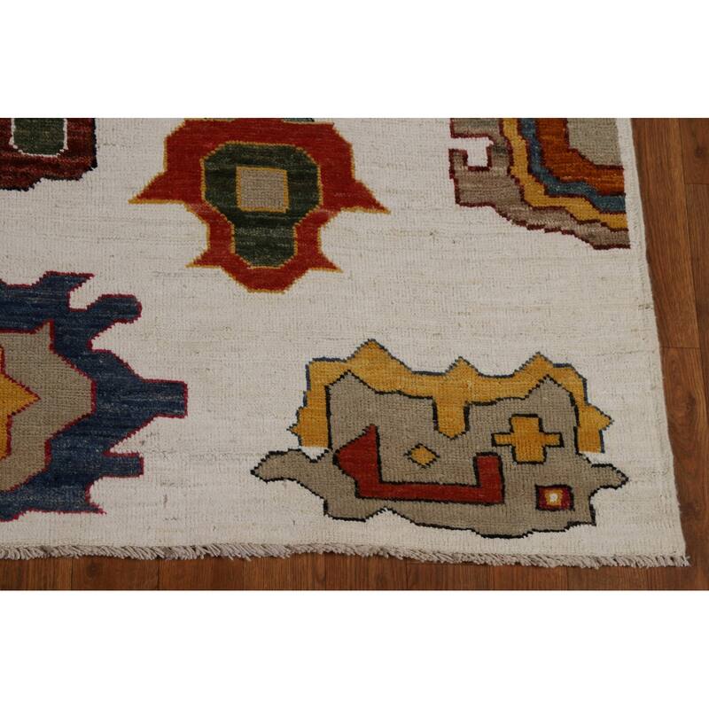 Vegetable Dye Gabbeh Oriental Area Rug Hand-Knotted Wool Carpet - 5'1" x 8'3"