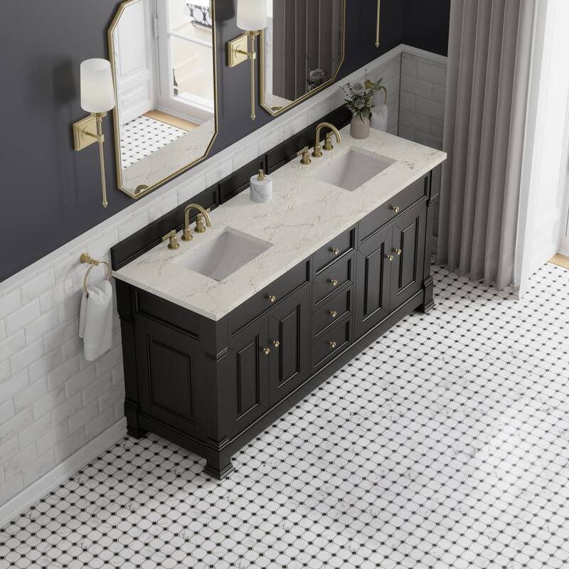 Brookfield 72" Double Vanity, Black Onyx