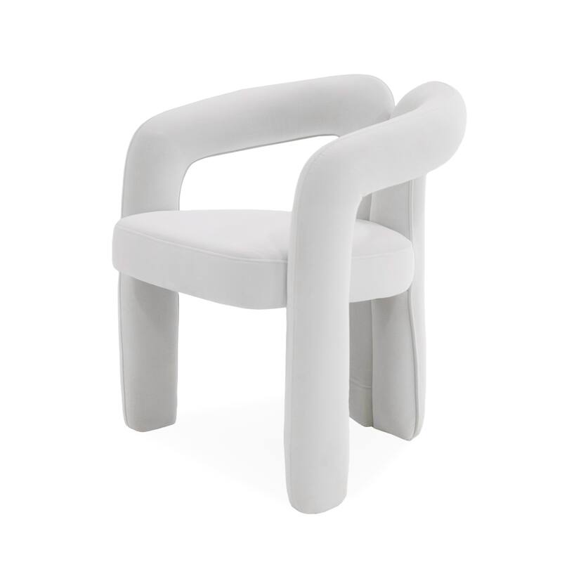 Modrest Ellen Glam White Velvet Dining Chair