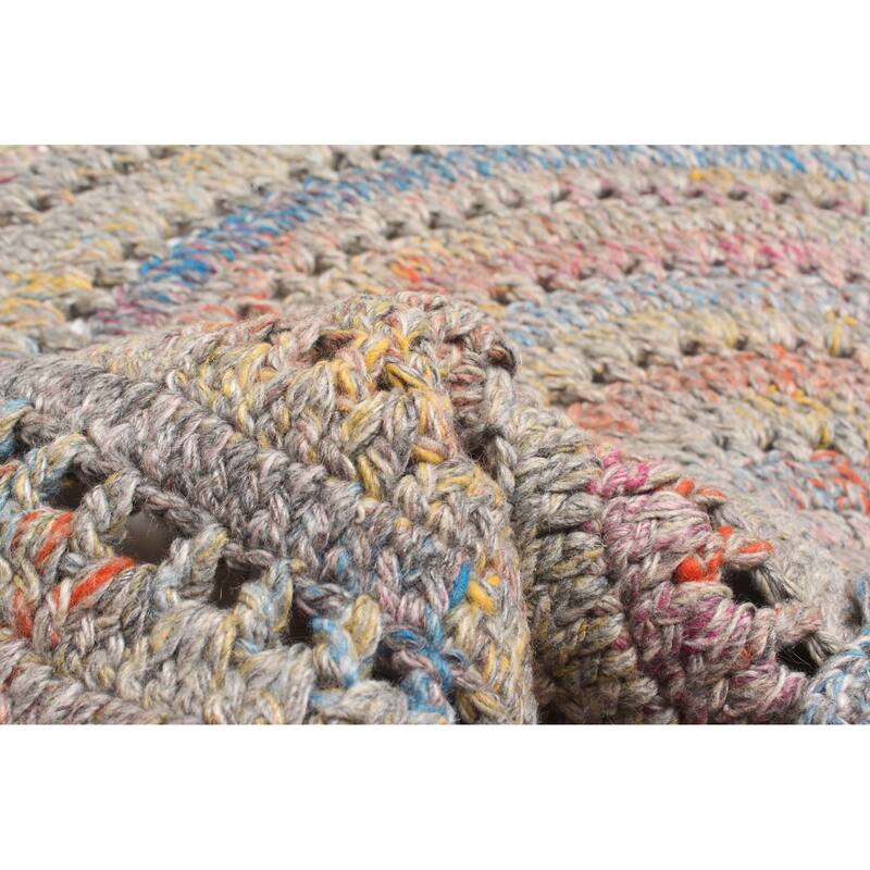 ECARPETGALLERY Braid weave Sienna Grey Wool Rug - 3'3 x 3'3