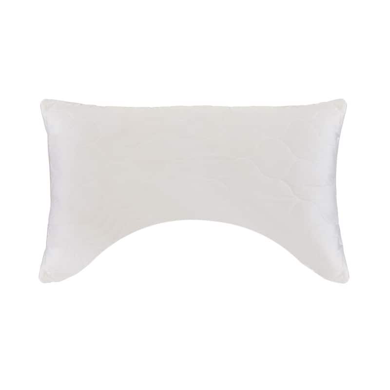 HomeRoots Cotton Latex Foam And Wool Hypoallergenic Ergonomic Queen Size Bed Pillow - Ivory