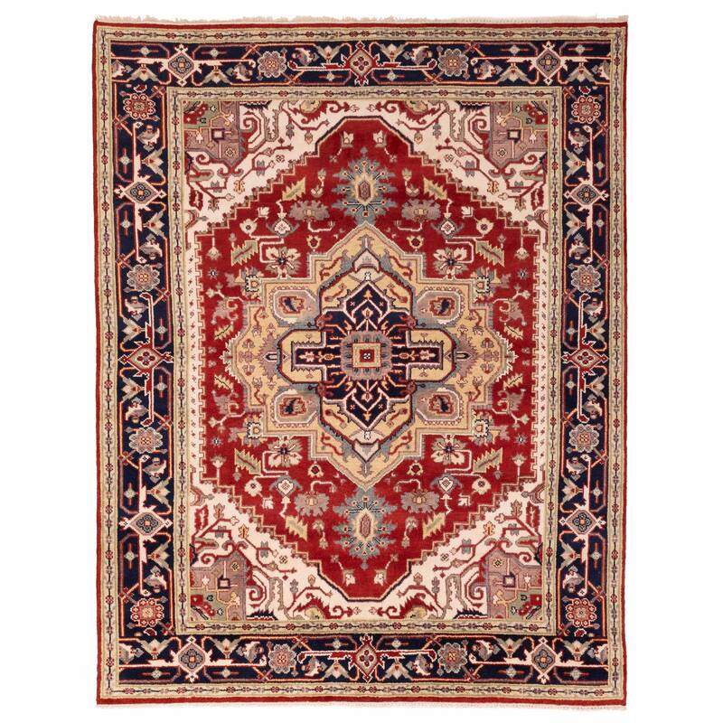 ECARPETGALLERY Hand-knotted Serapi Heritage Red Wool Rug - 7'10 x 9'10