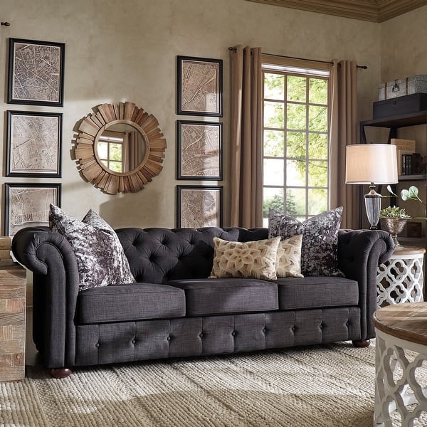 slide 2 of 24, Knightsbridge Tufted Chesterfield Sofa by iNSPIRE Q Artisan