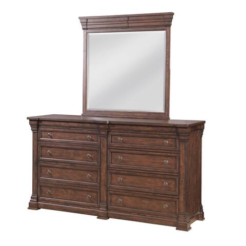 Kendall Traditional Tobacco Brown Wood 8-drawer Dresser and Mirror by Greyson Living