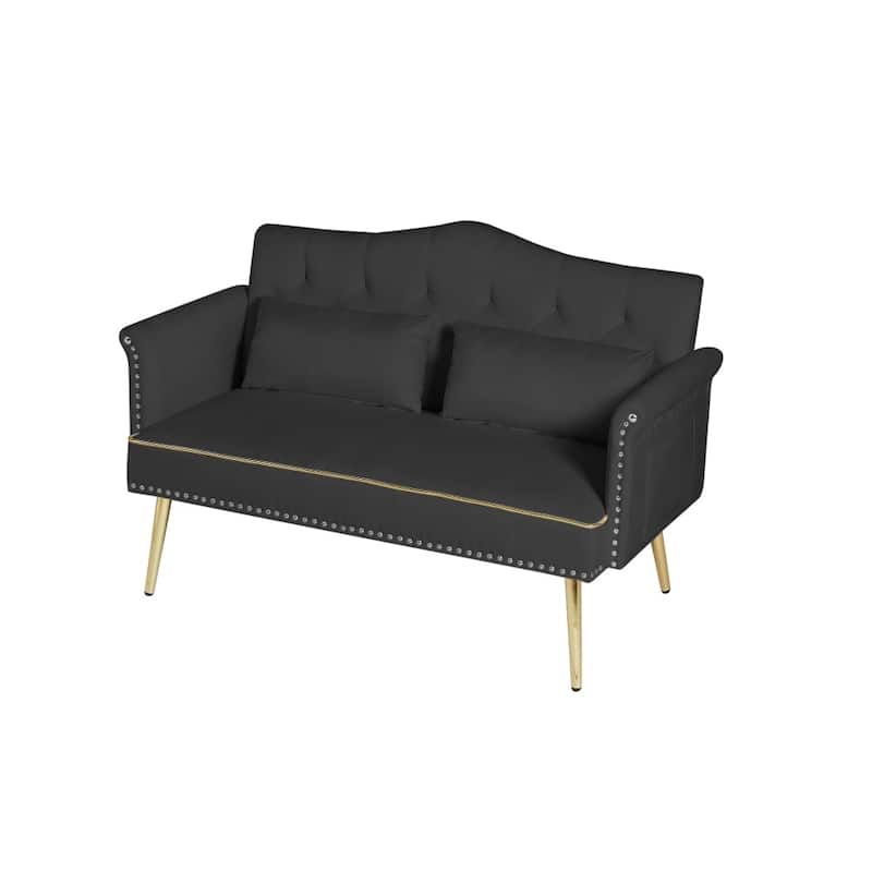 54.13" Velvet Loveseat Sofa with Wood Frame