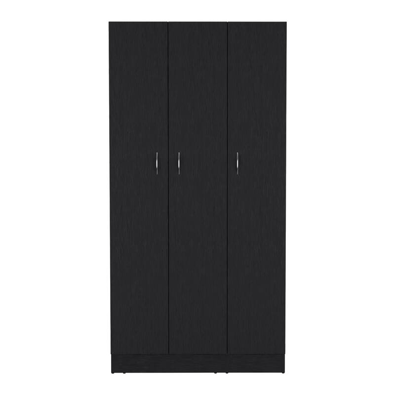 35.4" Modern Three-door Armoire with 2 Drawers and 4-Tier Shelves for Bedroom