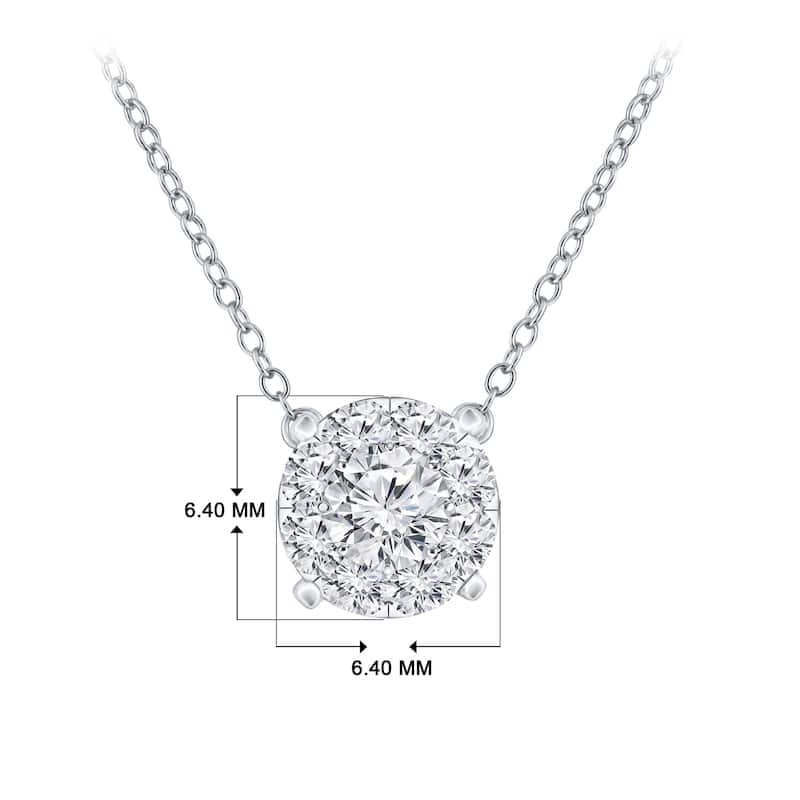 14k Gold Round Shaped 1/4ct TDW Pave Diamond Necklace by Auriya (H-I, I1-I2)