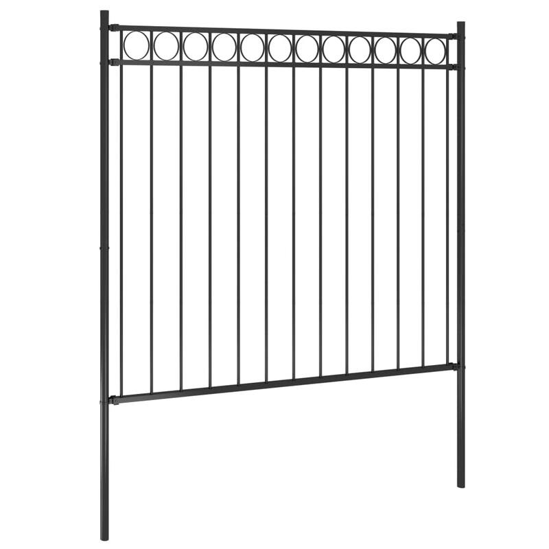 vidaXL Garden Fence Steel 5.9 ft x 2.6/3.3/3.9/4.9 ft Black