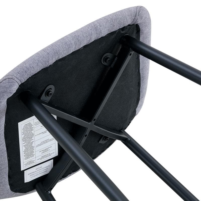 Set of 4 Modern Dining Chairs - Breathable Linen-Cotton Upholstery & Sturdy Integrated Metal Legs