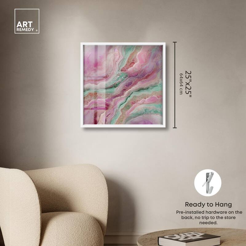 Pink and Mint Crystal IV Shadowbox by Art Remedy