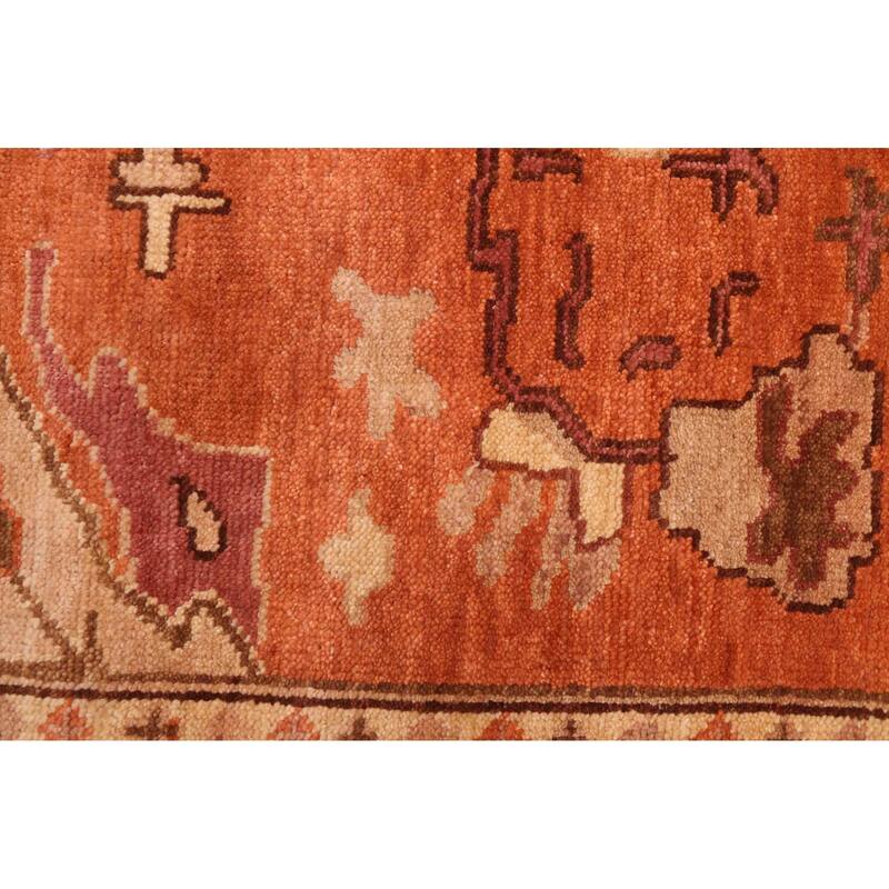 ECARPETGALLERY Hand-knotted Modern Oushak Dark Copper Wool Rug - 10'2 x 13'9