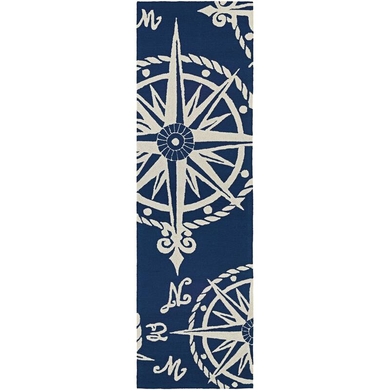 Picadilly Matelot Navy- Ivory Indoor/ Outdoor Area Rug