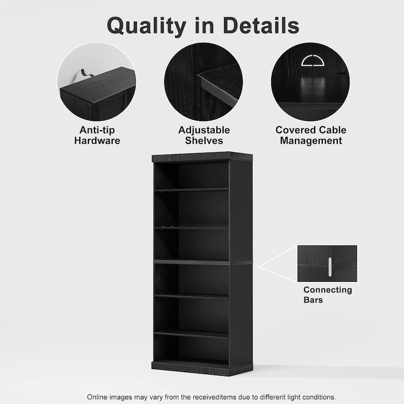 Doorless Wood Bookshelf Storage Cabinet Bookcase&Office Cabinet for Kitchen Bedroom Entryway Living Room Dinning Room