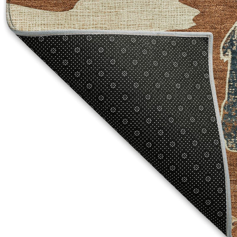 Machine Washable Indoor/ Outdoor Modern Bear Chantille Rug