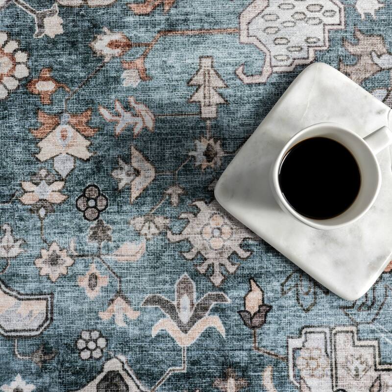 Nuloom Delisa Vintage Stain-Resistant Machine Washable Area Rug