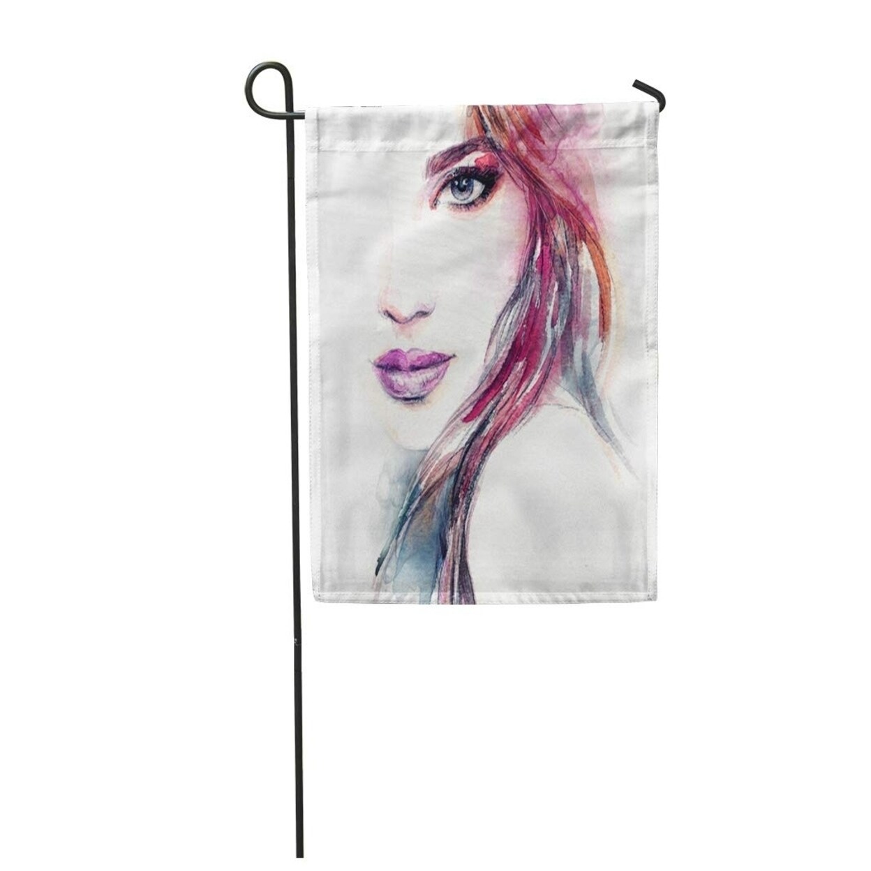 Hair Abstract Woman Face Watercolor Painting Beauty Girl Color Garden Flag Decorative Flag House Banner 28x40 Inch On Sale Overstock 31379844