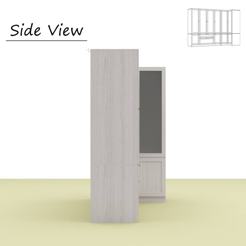 Modular Modern Glass Door Wardrobe:Storage Closet Solution Armoire