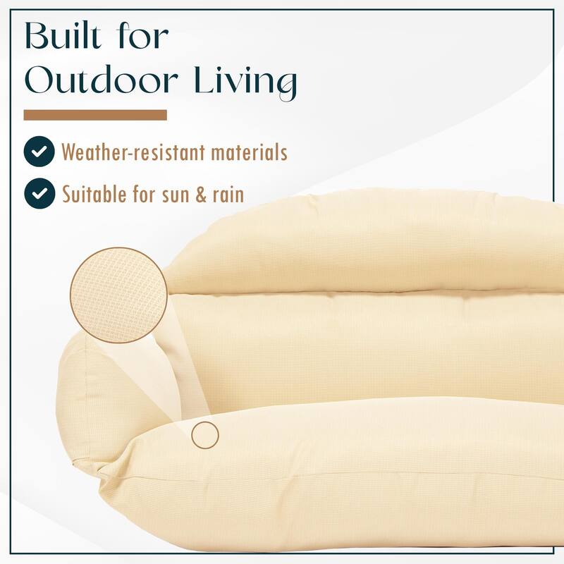 Egg Double Seat Cotton-filled Soft Swing Chair Cushion with Removable Cover, Weather-Resistant and Zipper for Indoor Outdoor