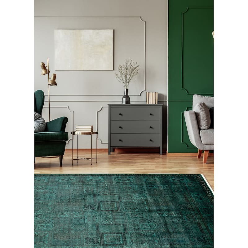 ECARPETGALLERY Hand-knotted Vibrance Teal Wool Rug - 9'1 x 12'1