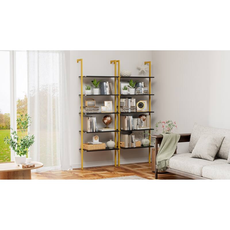 GDFStudio - Industrial Black+Golden Lift-Top Coffee Table with Metal Frame and Hidden Storage Compartment