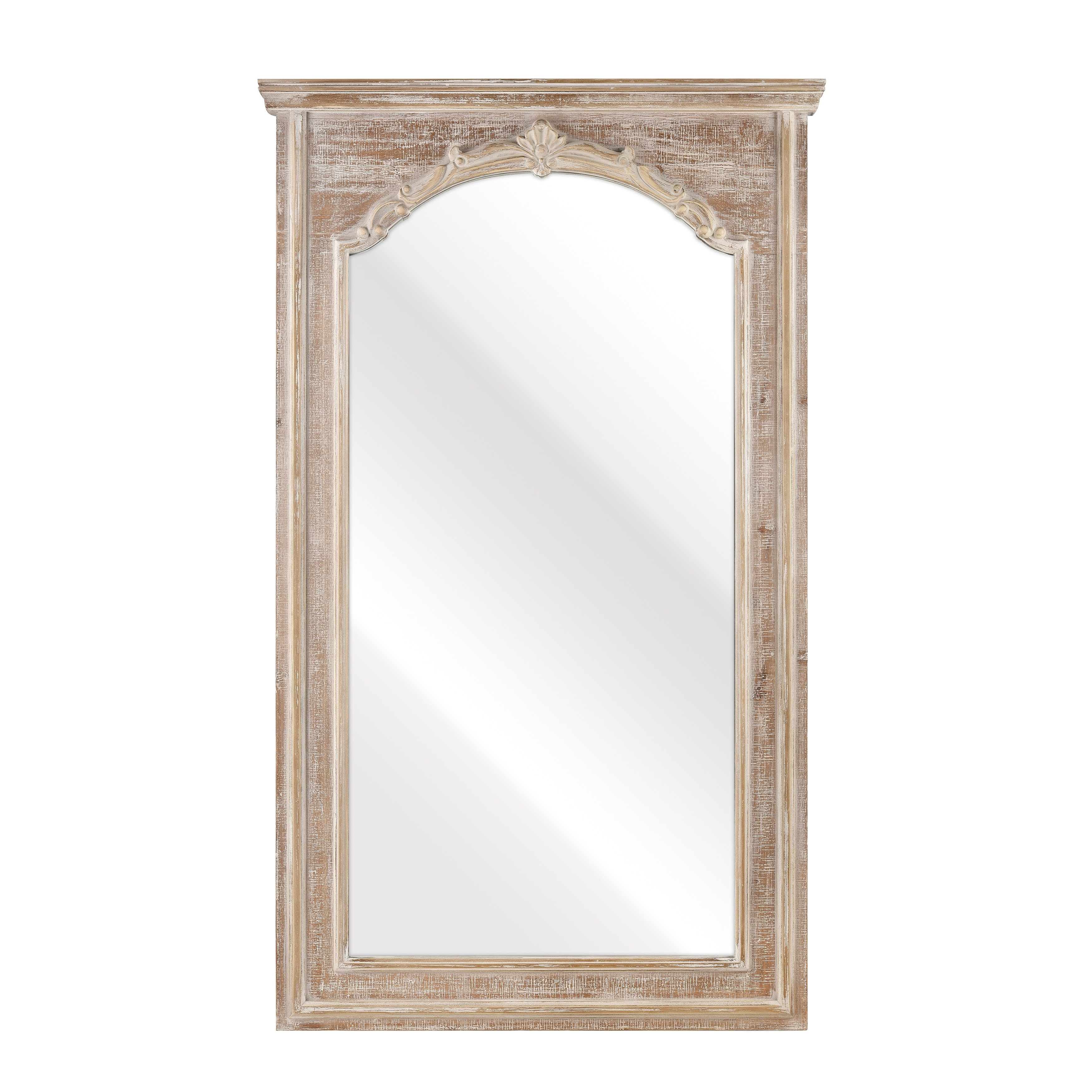 Atlas Alfred Rectangular Distressed Whitewash Mirror - 56 inch High