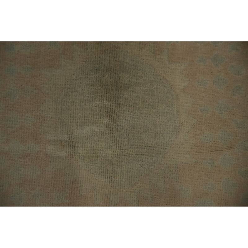 Hand Knotted Oriental 100% Wool Carpet Transitional Geometric Greys & Charcoal Oushak Area Rug - 7' 11'' X 6' 2''