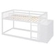 preview thumbnail 1 of 15, Twin Over Twin Wood Floor Bunk Bed with 4 Drawers and 3 Shelves, White White - Twin