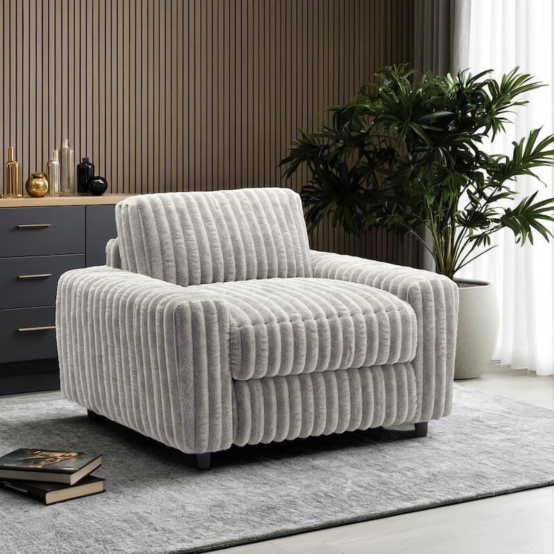Veyron Furry Channel Fabric Down-filled Chair by iNSPIRE Q Modern