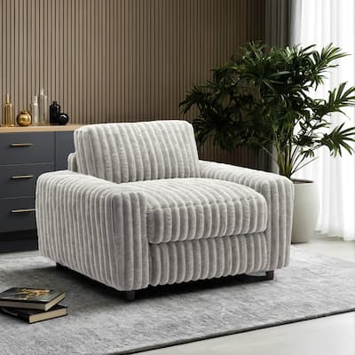 Veyron Furry Channel Fabric Down-filled Chair by iNSPIRE Q Modern