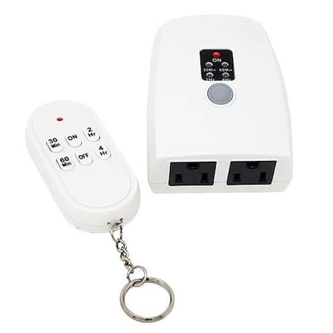 Indoor Remote Control Outlet with Countdown Timer, Wireless Auto Shut Off Safety for Appliances & Electronics - 1000 Watt 15A