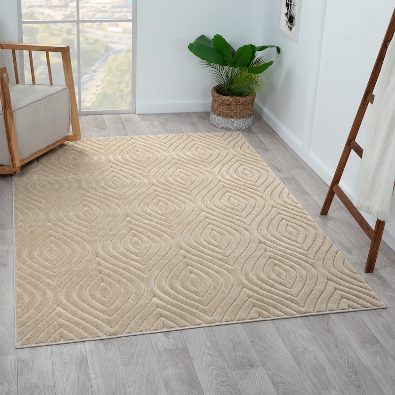 Sevita Modern Trellis Indoor/Outdoor Area Rug