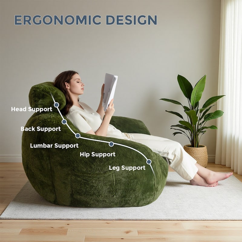 Giant Bean Bag Sofa Chair with a Pillow