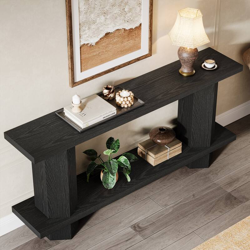 71'' Long Console Table for Entryway, Wood Sofa Table Behind Couch