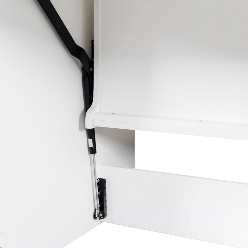 GDF Studio - Zigg Modern Murphy Bed with Built-In Desk, Space-Saving Foldable Wall Bed for Small Rooms