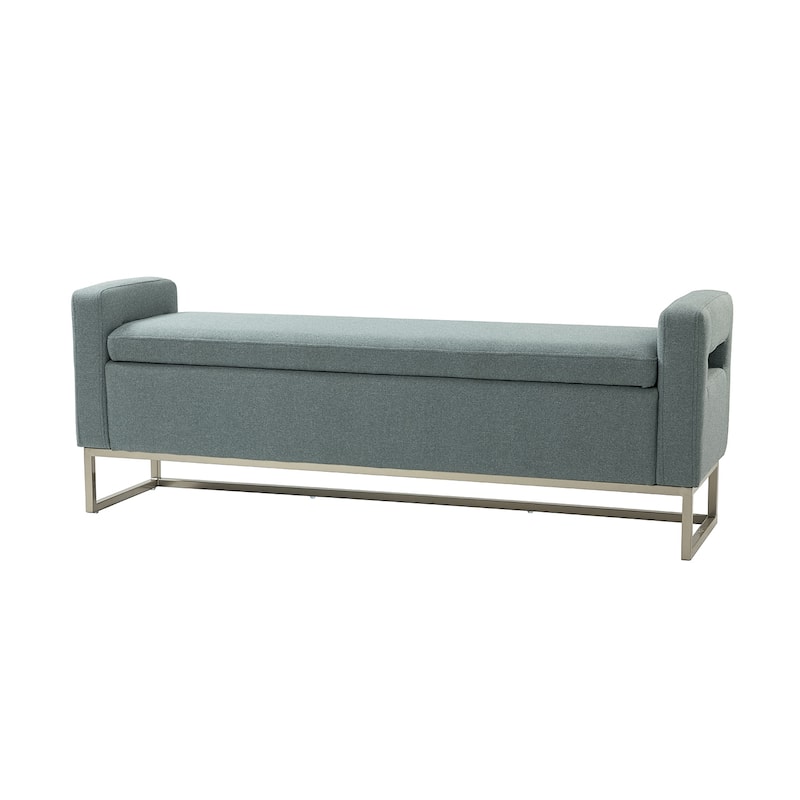 Diana Modern Upholstered Filp-Top Storage Bench with Sturdy Metal Legs