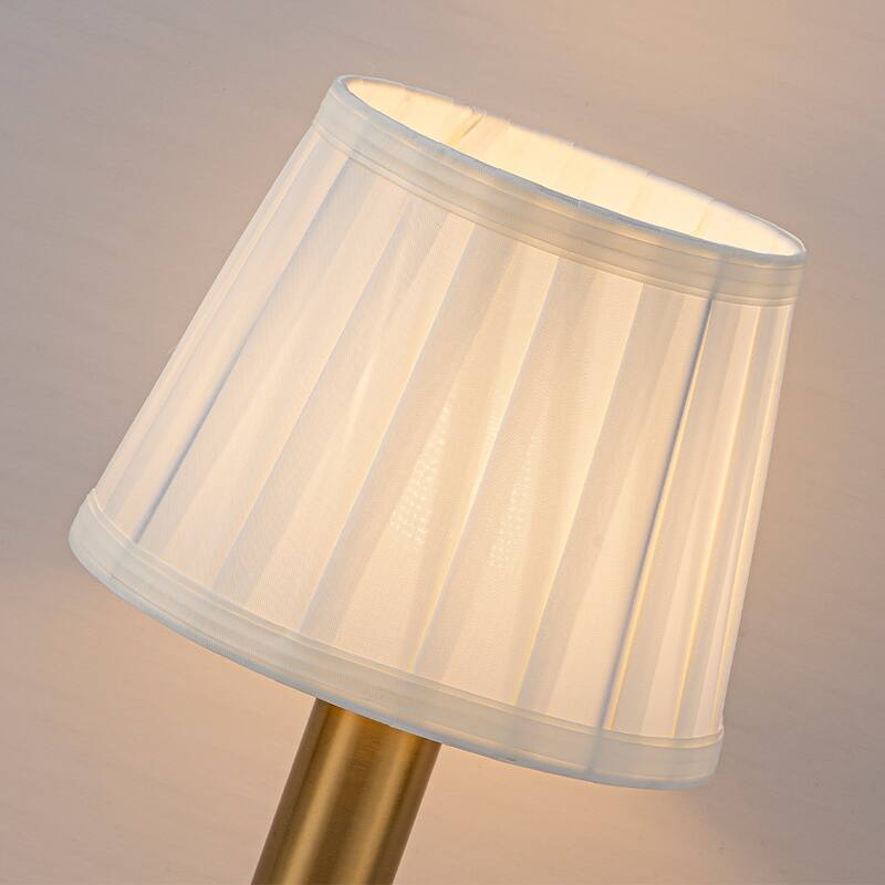 Modern Type-C Rechargeable LED Table Lamp Dimmable Touch Control with Fabric Shade For Bedroom Living Room - W6''