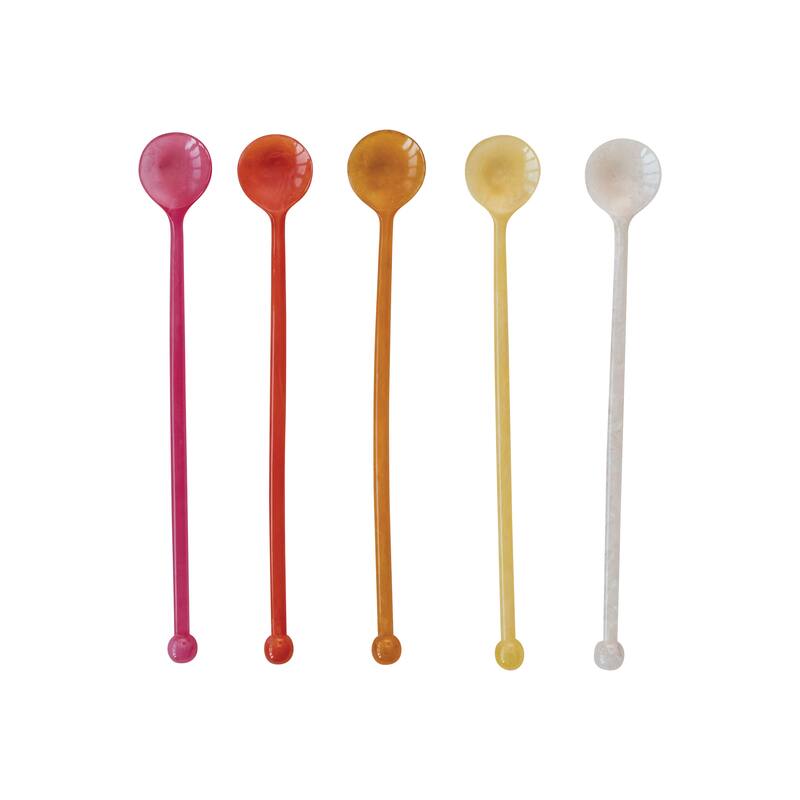 Resin Cocktail Spoon Set - 8.3"L x 1.3"W x 0.5"H