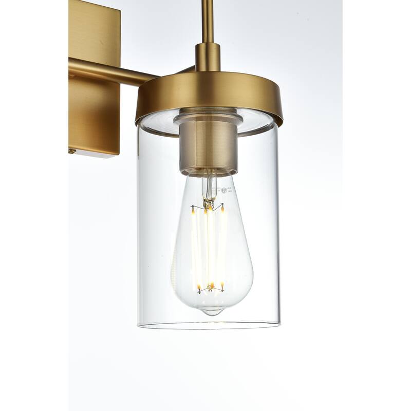 Bento 1 Light Black and Clear Bath Sconce