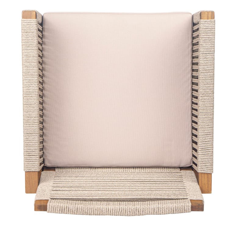 Christopher Knight Home - Noah Outdoor Dining Armchair Chairs（Set of 2) with Rope Design Back Patio Chairs,Washable Cushion