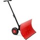 preview thumbnail 11 of 13, Snow Shovel with Wheels,29.1" W x 19.3" H Heavy Duty Snow Pusher for Driveway Red