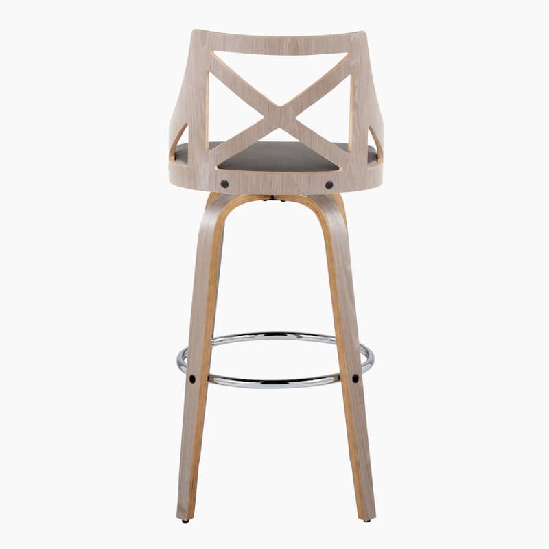 The Gray Barn Charlotte 30" Fixed-Height Bar Stool with Bent Wood Legs (Set of 2)