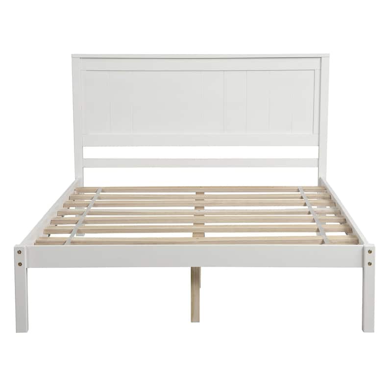 Twin/Full/Queen Wood Frame Platform Bed with Headboard